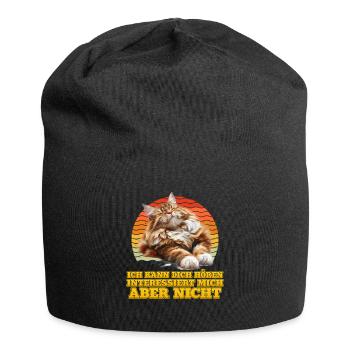 Maine Coon CAN'T HEAR YOU DOESN'T INTEREST ME - Jersey Beanie - black - Front