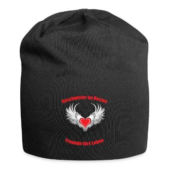 Frères et sœurs de cœur, amis pour la vie - Bonnet en jersey - noir - Devant