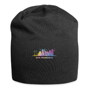 Skyline de San Franciscain San Francisco - Bonnet en jersey - noir - Devant