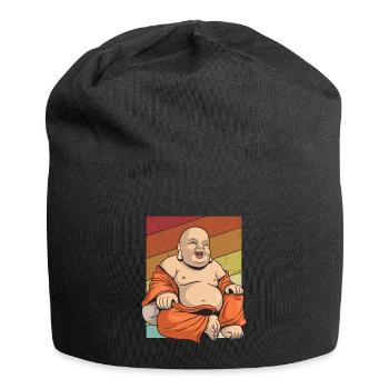 Retro Buddhist Symbol Statue Priest Buddhism - Jersey Beanie - black - Front