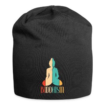 Retro Buddhist Statue Symbol Priest Buddhism - Jersey Beanie - black - Front