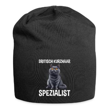 BRITISCH KURZHAAR SPEZIALIST Katzenpapa Britisch - Jersey-Beanie - Schwarz - Vorne