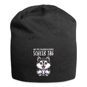 Husky de Sibérie Belle Journée - Bonnet en jersey - noir - Devant