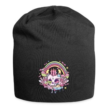 Crâne Kawaii Occulte Satanique Pastel Gothique - Bonnet en jersey - noir - Devant