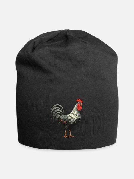 Hahn Tier - Jersey-Beanie - Schwarz
