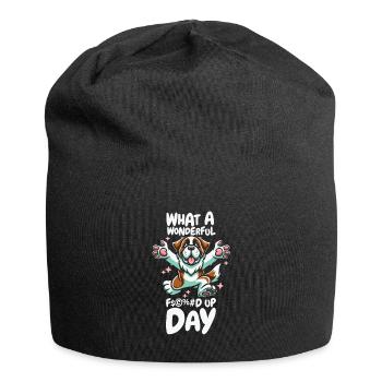St. Bernard Fucked Up Day - Jersey Beanie - black - Front