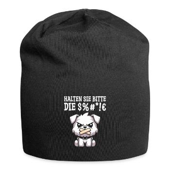 Wheaten Terriers, please keep your mouth shut - Jersey Beanie - black - Front