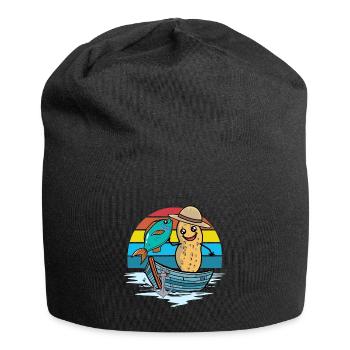 Cacahuète Arc-en-ciel Bateau Poisson Poisson Pêcheur Noix - Bonnet en jersey - noir - Devant