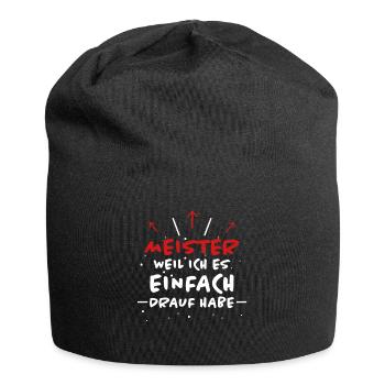 Meister Spruch Prüfung Lustiges Meister Geschenk - Jersey-Beanie - Schwarz - Vorne