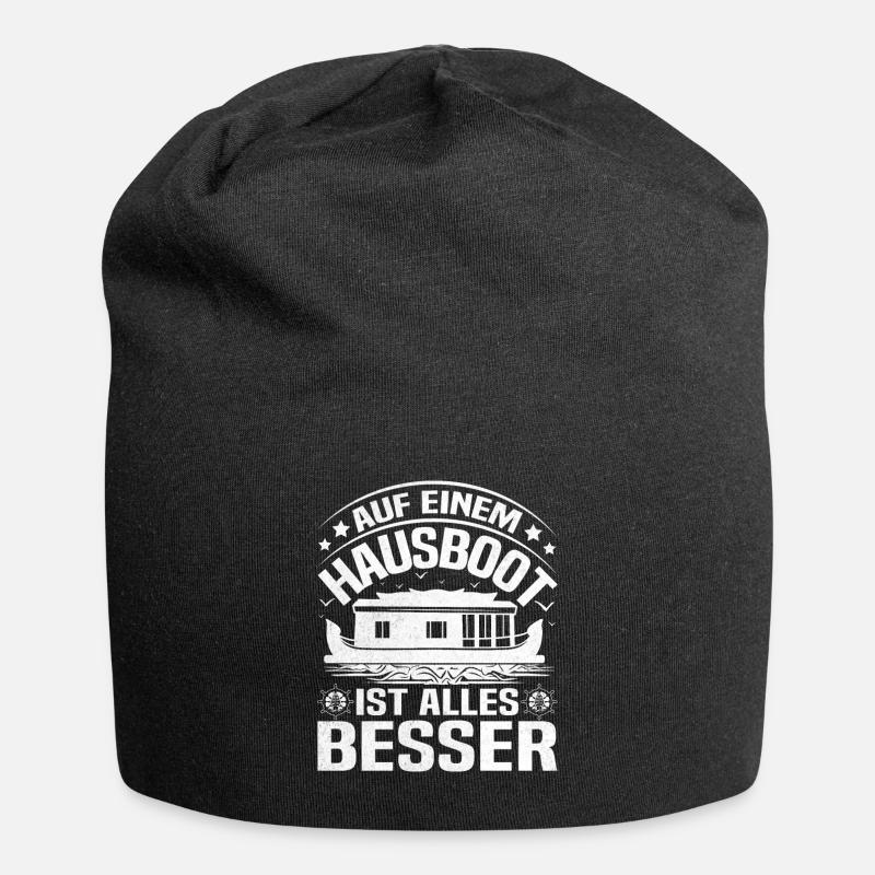 Hausbootbesitzer Bootschein Bootbesitzer - Jersey-Beanie - Schwarz