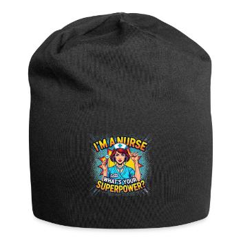 "I'm a nurse, what's yours - Jersey Beanie - black - Front