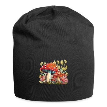 Wildpilz Und Mond Keine Zeit, Ich Suche - Jersey-Beanie - Schwarz - Vorne