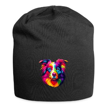 Colorful Pop Art Border Collie Border Collies - Jersey Beanie - black - Front