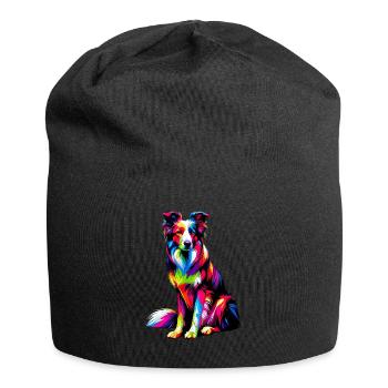 Colorful Pop Art Border Collie Border Collies - Jersey Beanie - black - Front