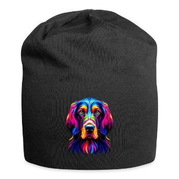 Pop Art coloré Setter anglais Laverack Setter - Bonnet en jersey - noir - Devant