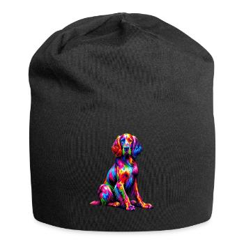 Pop Art coloré Setter anglais Laverack Setter - Bonnet en jersey - noir - Devant