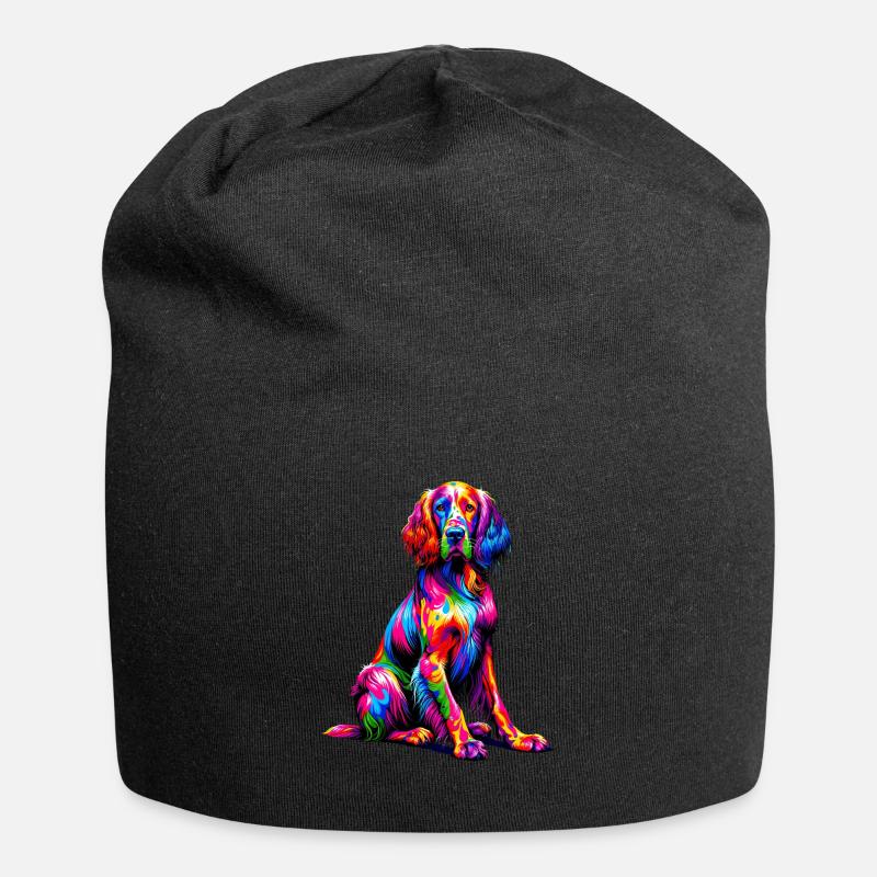 Pop Art coloré Setter anglais Laverack Setter - Bonnet en jersey - noir