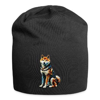 Polygon Art Japanese Shiba Inu - Jersey Beanie - black - Front
