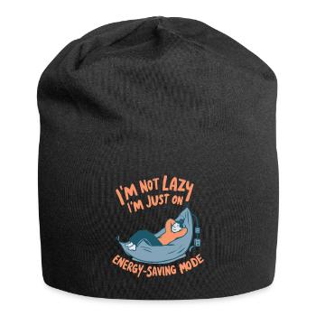 ICH BIN NICHT FAUL, ICH BIN NUR IM ENERGIESPARMODUS - Jersey-Beanie - Schwarz - Vorne
