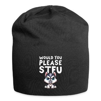 Siberian Husky Stfu Would You Please Shut Up - Jersey Beanie - black - Front