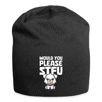 Wheaten Terrier Stfu Would You Please Shut Up - Jersey Beanie - black - Front