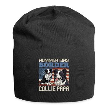 Border Collie PAPA BORDER COLLIE NUMÉRO UN - Bonnet en jersey - noir - Devant