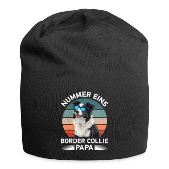 Border Collie PAPA BORDER COLLIE NUMÉRO UN - Bonnet en jersey - noir - Devant