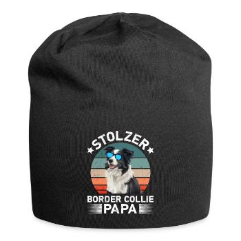 Hundepapa STOLZER BORDER COLLIE PAPA Hundebesitzer - Jersey-Beanie - Schwarz - Vorne