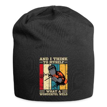 Schweißer-Sprichwort: Lustiger Schweißkesselbauer-Schweißer - Jersey-Beanie - Schwarz - Vorne