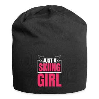 Skiing Après Ski Just A Skiing Girl - Jersey Beanie - black - Front