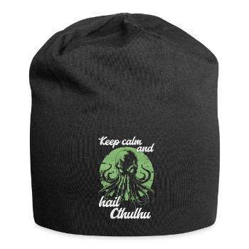Keep Calm and Hail Cthulhu Lovecraft Necronomicon - Jersey Beanie - black - Front