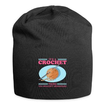 Crochet Crochet Crochet Crochet Fil Cadeau - Bonnet en jersey - noir - Devant