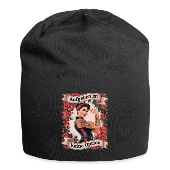 Giving up is not an option - birthday, Mother's Day, - Jersey Beanie - black - Front
