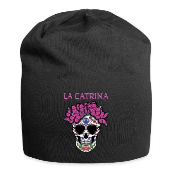 La Catrina Schmetterling Muertos Tag der Toten Halloween - Jersey-Beanie - Schwarz - Vorne