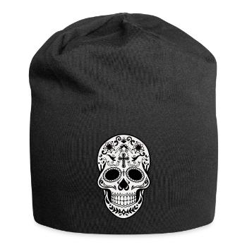 Monotone Muertos Tag der Toten Halloween - Jersey-Beanie - Schwarz - Vorne