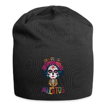 Catrina Floral Muertos Tag der Toten Halloween - Jersey-Beanie - Schwarz - Vorne