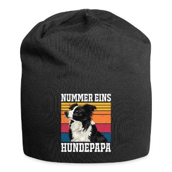 Border Collie PAPA BORDER COLLIE NUMÉRO UN - Bonnet en jersey - noir - Devant