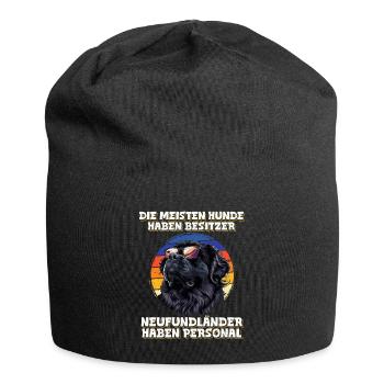 Newfie MOST DOGS HAVE OWNERS - Jersey Beanie - black - Front
