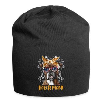 Deutscher Boxer Hundemama BOXER MAMI Boxer - Jersey-Beanie - Schwarz - Vorne