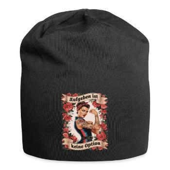 Aufgeben Ist Keine Option - Geburtstag, Muttertag, - Jersey-Beanie - Schwarz - Vorne