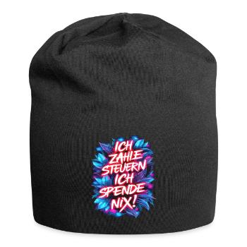 Ich zahle Steuern, ich spende nix! Typografie - Jersey-Beanie - Schwarz - Vorne