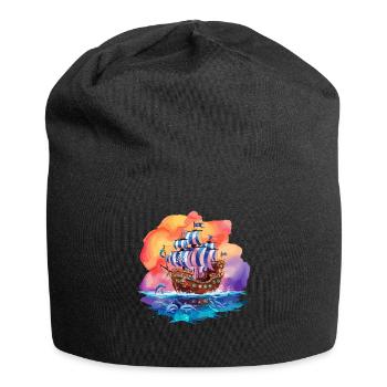 Piratenschiff für Kinder - Jersey-Beanie - Schwarz - Vorne