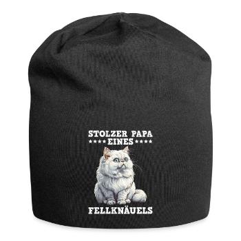 Chat Papa FIER PAPA D’UNE BOULE DE POILS Drôle - Bonnet en jersey - noir - Devant