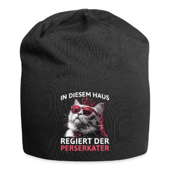 Perserkatze IN DIESEM HAUS REGIERT DER PERSER - Jersey-Beanie - Schwarz - Vorne
