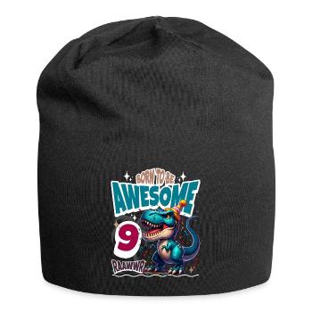 T Rex Dinosaure 9e anniversaire Enfants Anniversaire - Bonnet en jersey - noir - Devant