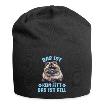 Perserkatze DAS IST KEIN FETT DAS IST FELL - Jersey-Beanie - Schwarz - Vorne