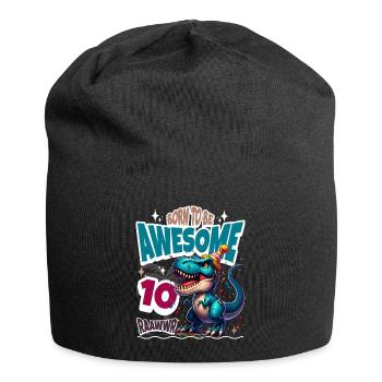 T Rex Dinosaure 10e anniversaire Enfants Anniversaire - Bonnet en jersey - noir - Devant