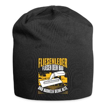 Tiler Construction Site Craftsman Journeyman - Jersey Beanie - black - Front