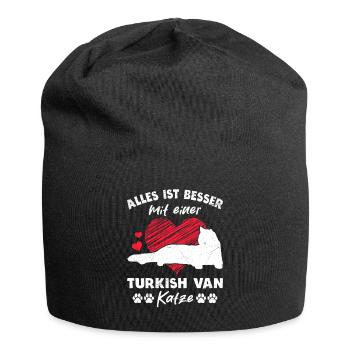 Turkish Van EVERYTHING IS BETTER WITH A TURKISH VAN - Jersey Beanie - black - Front