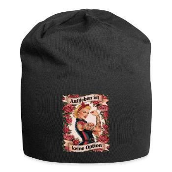 Aufgeben Ist Keine Option - Geburtstag, Muttertag, - Jersey-Beanie - Schwarz - Vorne